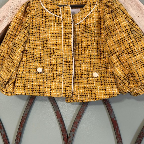 Janie and Jack Girls 4T Yellow Boucle Jacket - Picture 4 of 8